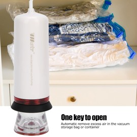 Automatic Vacuum Pump for Storage Bags, USB Powered Electric Vacuum Pump Mini Electric Air Pump Vacuum Suction Machine Travel Pump for Backpacks, Pillows, Clothing, Blanket