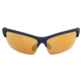 Raze Eyewear Pursuit Wrap Around Sports Sunglasses for Men or Women Navy Frame w/High Definition Gold Z Lenses
