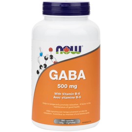 NOW GABA with Vitamin B6, 500mg, 200 Vcaps