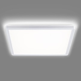 Navaris LED Ceiling Light with Backlight - Dimmable - 18 Watt - 29.3 x 29.3 x 2.8 cm - 4000 K - LED Ceiling Light Panel Ultra Flat Square