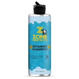 Zone Protects Pets Fur Silk Detangling Shampoo; Silky Smooth Detangle Pet Shampoo That Leaves Pet Fur Shiney and Helps Eliminate Tangles