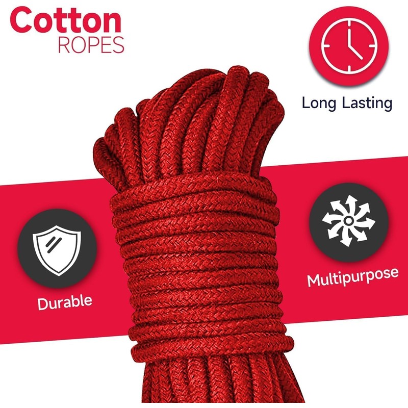 TNTAIAHL Soft Cotton Rope - 2 Pack 10M/32Ft Cotton Cord