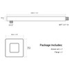 Square Shower Arm with Flange Heavy Duty Stainless Steel Rainfall
