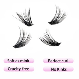 DIY Eyelash Extension 240pcs 40D Cluster Lashes Mixed Length Long False Eyelashes Individual Lashes Cluster Eyelash Extensions (40D-0.07D-13mm)