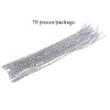 HAHIYO 12inches*6mm Silver 70PCs Pipe Cleaner Craft Chenille Stem Extra