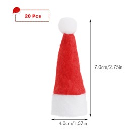 LOOGI 20pcs Mini Santa Hat Small Doll Cover Home Christmas Decor (4 * 7 cm)