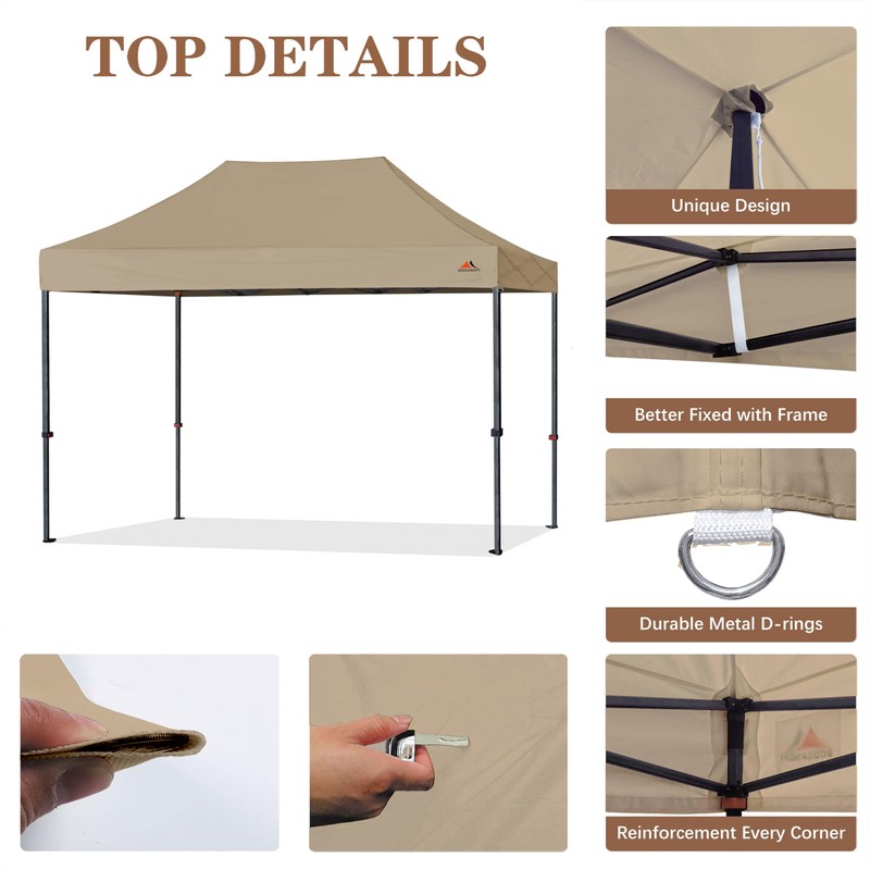 SCOCANOPY Commercial 10x15 Canopy Replacement Canopy Top,Canopy Cover ONLY,Bonus 4