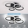 Vikaey Modern LED Flush Mount Ceiling Light, 4 Rings Black