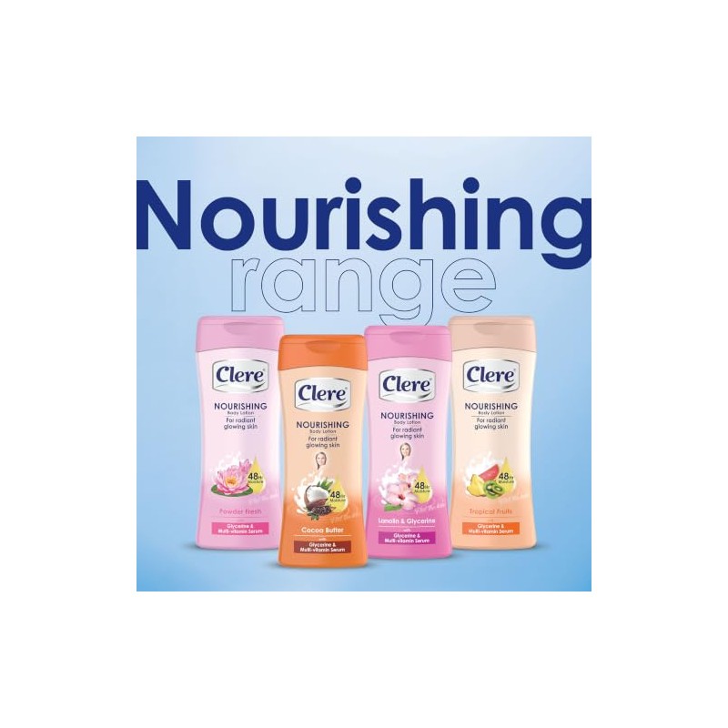 CLERE Loción Corporal Nutritiva - Polvo Fresco - 400 Ml