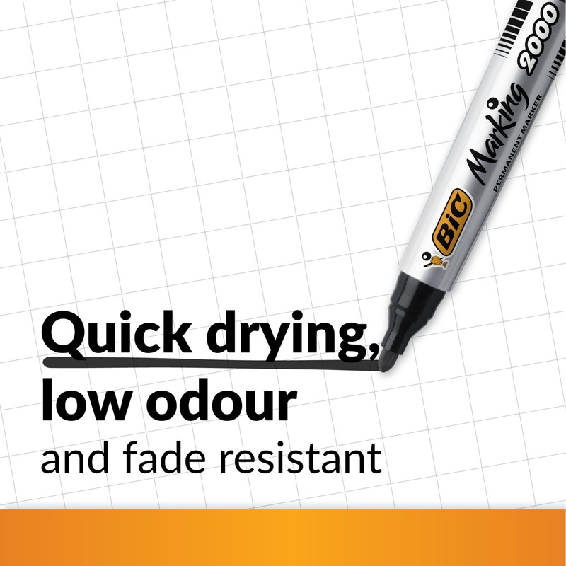 BIC Marking 2000 ECOlutions Permanent Bullet Tip Markers - Black,