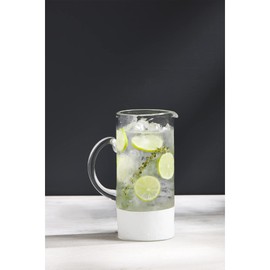 Mud Pie White/Glass Pitcher, 50 1/2 oz