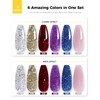 BURANO Poly Extension Gel Nail Kit, 6 Bottles Purple Blue