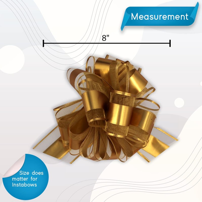 8 Inch Snow Bows (Gold)