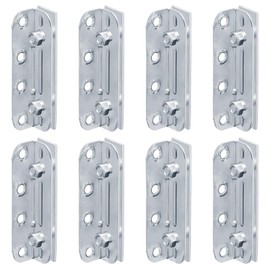 8 Sets No Mortise Bed Frame Brackets,4¼"x1”Bed Rail Clips Plates Bed Fittings,Connects Headboard & Footboard to Side Rails