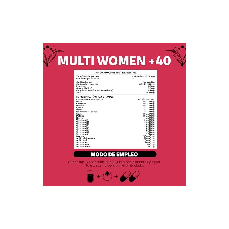 Beyond Vitamins Women Biotina Inositol Colágeno Isoflavonas Soya Probióticos Activos