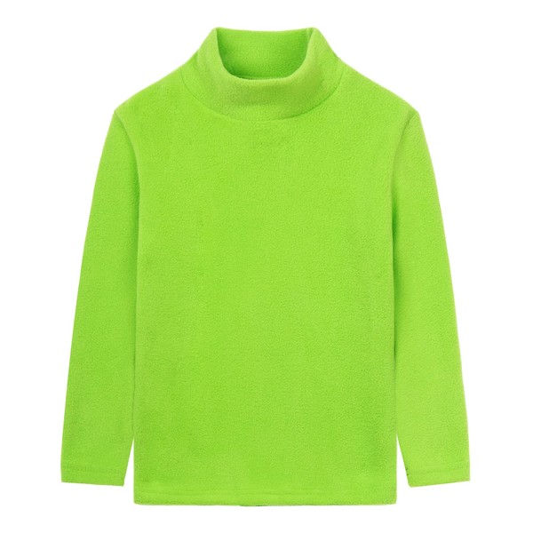 LittleSpring Little Boys Turtleneck Shirt Fleece Soft Pullover Tops Green