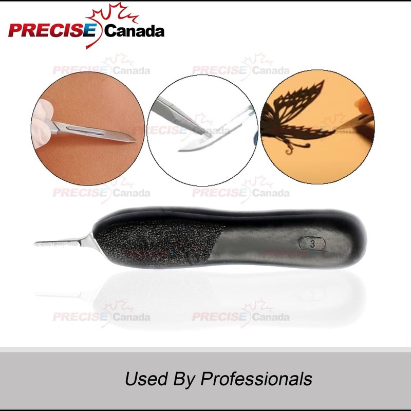 PRECISE CANADA 50 Pcs Black Color Plastic Handle, Scalpel Handle