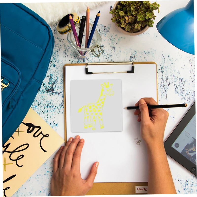 KONTONTY 12 Sheets Cartoon Animal Stencils for DIY Projects Reusable