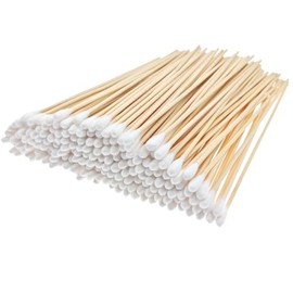 ZHIYE 6 Inch Ear Buds, 200 Pcs Long Cotton Swabs Ear Picks with Extra Long Wooden Handle for Ear Wax Cleaning, Beauty, Jewelry, Polishing
