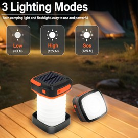 CARPESUN Faltbare Solar Campinglampe Aufladbar, Tragbar Camping Laterne Energienbank mit 3 Lichtmodi für Camping Angeln Notfall, 1 Stück