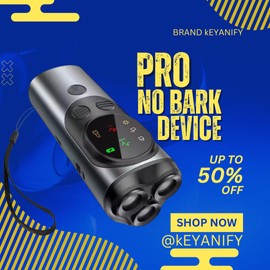 Keyanify Ultrasonic Bark Deterrent Device – Dog Bark Control Device with Safe Sonic Technology | Rechargeable Anti-Bark Trainer for Indoor & Outdoor Use | Dog Behavior Training Tool | No More Bark