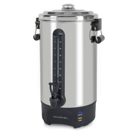 Homecraft 100-Cup Coffee Urn and Hot Beverage Dispenser with Dripless Faucet, Quick-Brewing, Stainless Steel