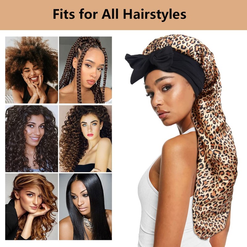 Corbata larga de satén para el cabello, B