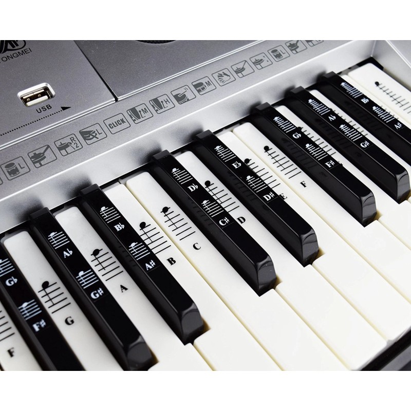 QMG Piano and Keyboard Full Set Stickers for White and