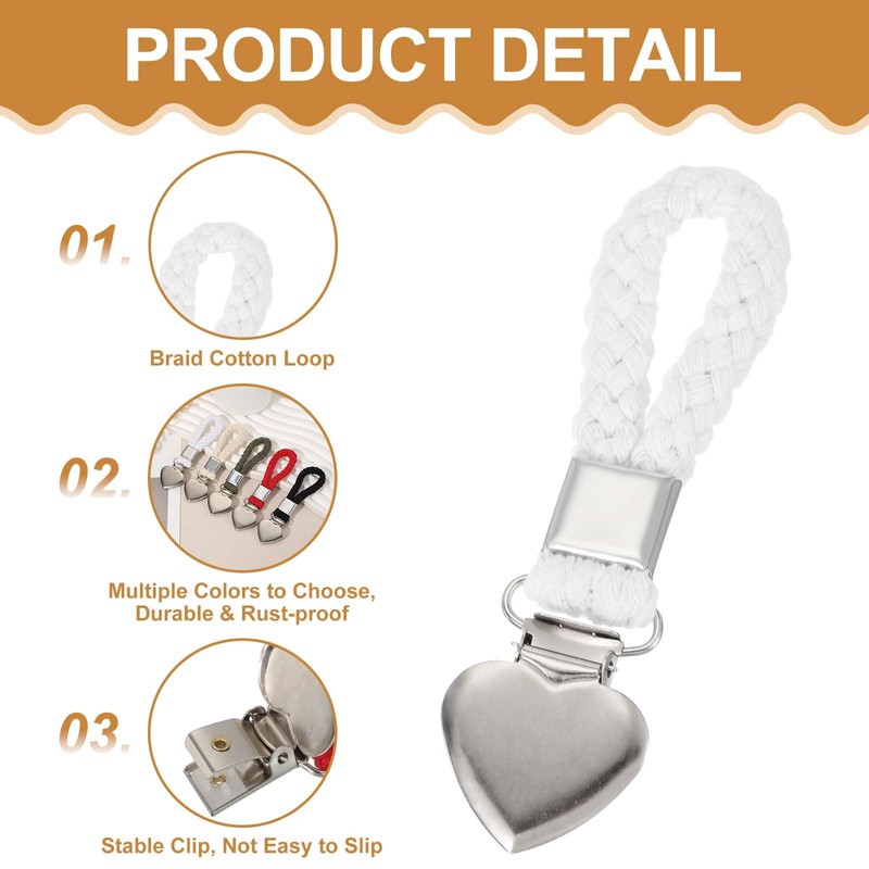 sourcing map 6 Pcs Tea Towel Clips with Cotton Loop