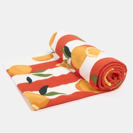 Dreamscene Beach Towel Oranges Print, Soft Quick-Dry Lightweight Microfibre Large Beach Towel For Adult & Kids Swimming Towel For Holiday Essentials, Orange-71x152cm