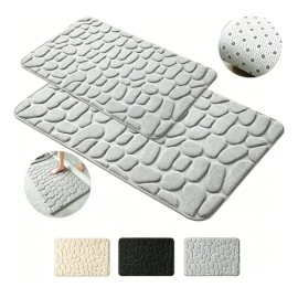 2pc Juego Baño Alfombra Suave Y Absorbente 40x60cm60x90cm                                                                                             