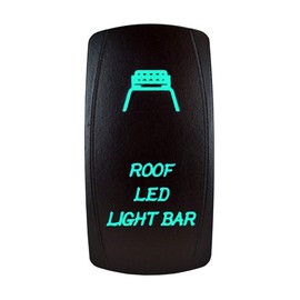 STVMotorsports 5 Pin Laser Automotive Rocker Switches On/Off LED Light 12V 20A - Interior Accessories for Car, Truck, UTV, ATV, Utility and Off-Road Vehicles (Roof Led Light Bar, Green)