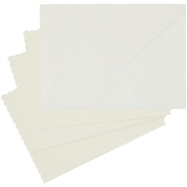Papermania 5 x 7-inch 300 GSM Scalloped Card Blanks and Envelopes, Pack of 12, Cream