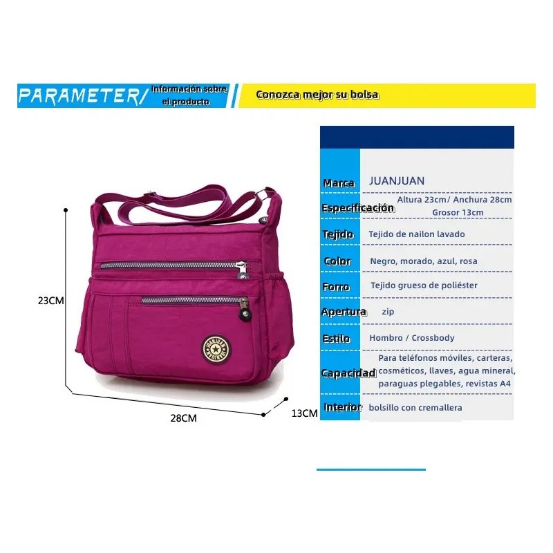 Bolsa Impermeable Dama Bolsa Cruzada Mujer Casual Bolsas