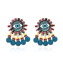 Eye Earrings for Women, Evil Eye Earrings, Beaded Eye Dangle Earrings Hypoallergenic, Cute Blue Eye Earrings Studs, Bead Ball Drop Earrings, Eye Jewelry -s Funny Earrings