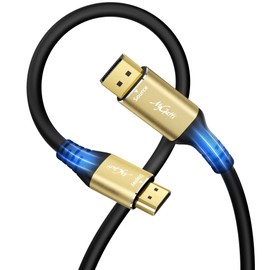4K DisplayPort to HDMI Cable 50FT, DP to HDMI Video Uni-Directional Cord Adapter, Compatible with Dell, NVIDIA, AMD, Lenovo, Monitor, Projector, Desktop and More