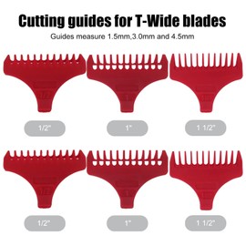 Vicue 6PCs Trimmer Guides Fit for Wah l Professional 5 Star Detailer 2215, 8081, 9818, 8171, 2111, 9686, 1062-600, 8290, 8085, 8142, 8777, 8986, 8991, #2215#3792 Clipper Guards T Wide Blade