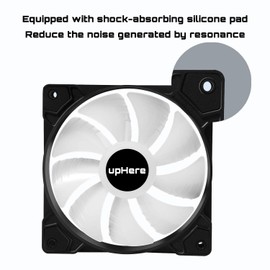 upHere 120mm ARGB Case Fan with Fan Hub and Remote,Motherboard Aura SYNC,Speed Control,Addressable Fan for PC Case,(3-Pack)