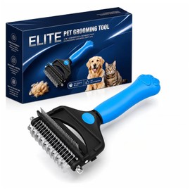 KIVMTAR Deshedding Dog Brush，3-in-1 Undercoat Rake for Dogs，Pet Pro Grooming Tool – Ultimate Dematting Comb & Deshedding Brush for Cats and Dogs, Perfect for Shedding & Detangling (Blue)