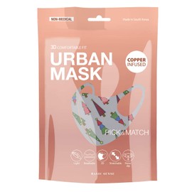 Basic Sense CHRISTMAS Copper Ion Infused Washable Reusable Face Coverings Masks Made In South Korea (Tree - Grey)