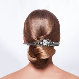 Frcolor Beak Clips, Ducker Clip Pins, Large Flowers, Hair Clips, Beak, Hair Clips, Sparkle, Hair Accessories, Set of 2 (Mixed Colors 2)