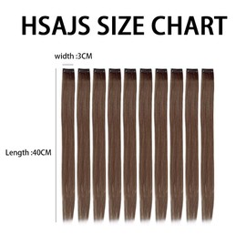 FDEETY 10 Pieces Real Hair Clip Extensions for Women Girls Hairpiece Straight Real Hair Invisible Hair Extension Clip Remy Human Hair 40 cm