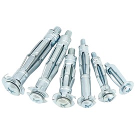 QWORK® 68-Piece Heavy Duty Hollow Wall Fixings for Plasterboard, M8/M11/M13, Zinc Plated Steel, for Drywall and Plasterboard