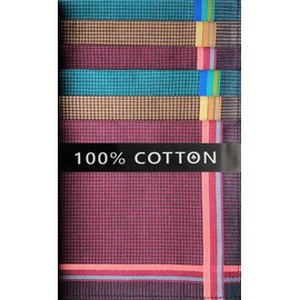 Arenastore Men's Handkerchiefs, 100% Pure Soft Cotton Handkerchief, Pattern Coloured Pocket Square Hankies, Great Gift, 45 x 45 cm