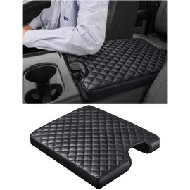 Sinvanho Center Console Cover for Ford F150 F250 F350 F450 F550 2015-2025 with 40/20/40 Jump Seat, PU Leather Middle Console Cover Armrest Seat Box Lid Protective Cover