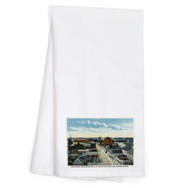 Lantern Press Key West, Florida, Aerial View, US Naval Station and Custom House (100% Cotton Tea Towel, Decorative Hand Towel, Kitchen and Home)