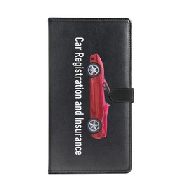 WIRESTER PU Leather Car Registration and Insurance Card Holder, Car Document Holder, Vehicle Glove Box Organizer, Car Accessories for Driver License, Paperwork - Red Sport Car