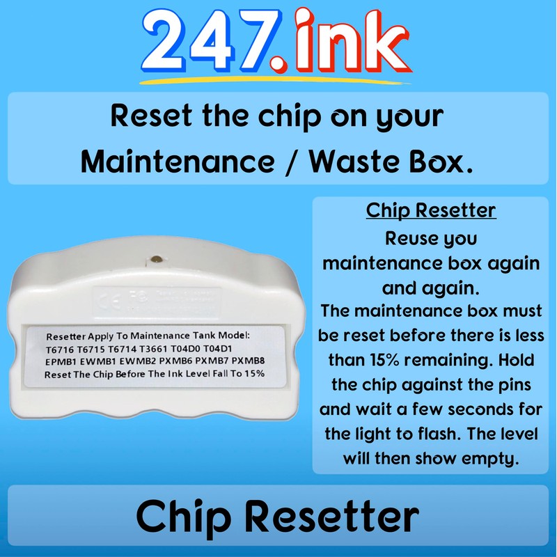 247.ink 04D0 Maintenance Box Chip Resetter (non-oem) Compatible with Epson