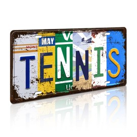 Vintage Metal Tin Signs Sports Wall Art Tennis Wall Decor for Bedroom, Living Room, Home Bar or Club for Sports Lovers, 6x12 Inch License Plate