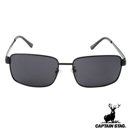 Captain Stag CS-001-1-EH-72 Men's Sunglasses with Sunglasses Case, Metal Frame, Black